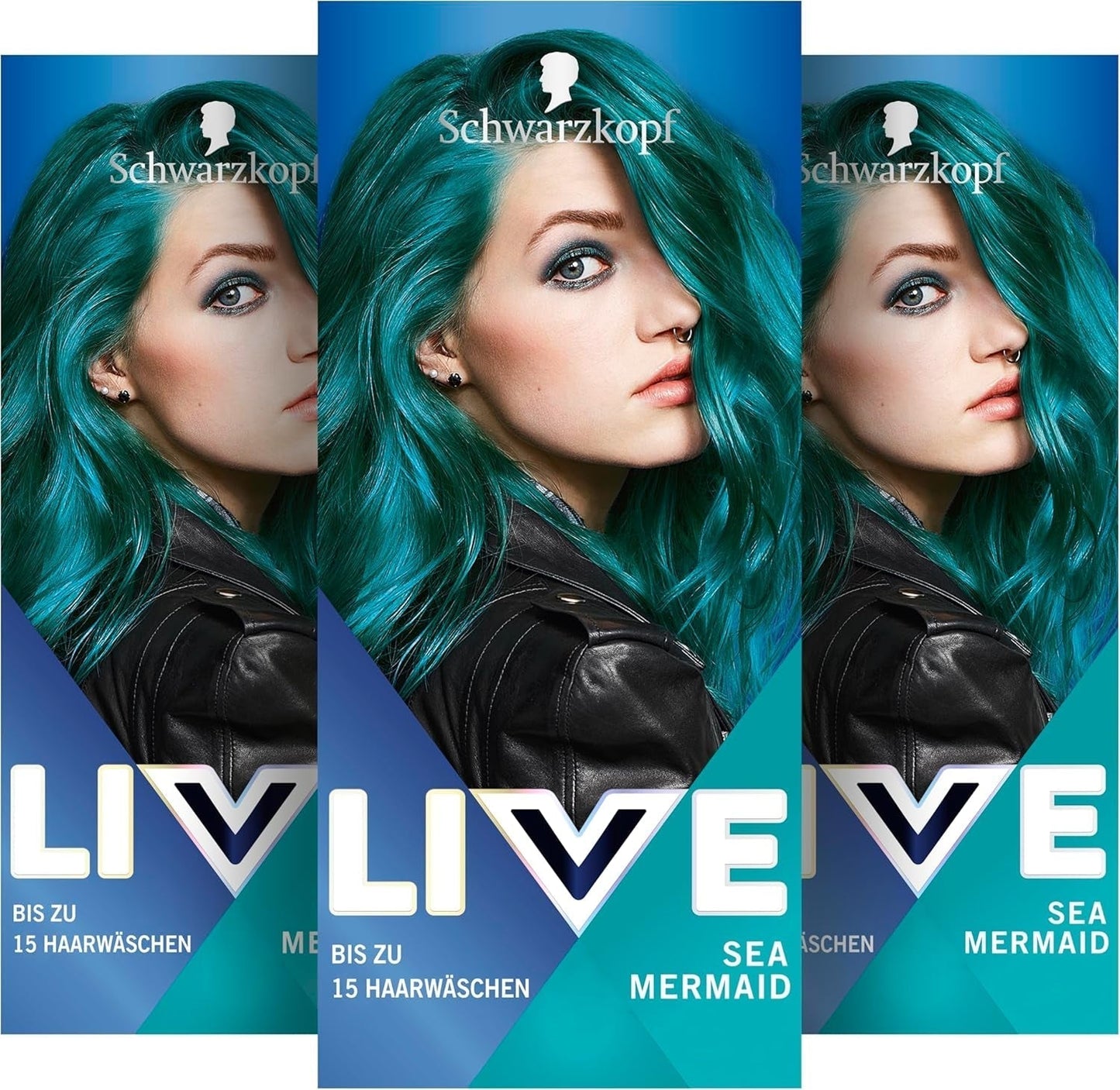 Schwarzkopf LIVE Ultra Brights Semi-Permanente Haarkleur 097 Zeemeermin (3 x 80 ml), kleuring voor intense resultaten of pastelkleuren, bestand tegen 12-15 wasbeurten, met verzorgende conditioner Haarkleur Naty Shop Standaard titel