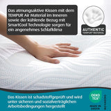 TEMPUR Comfort Air Medium slaapkussen, ademend kussen voor elke slaappositie, OEKO-TEX MADE in GREEN, gemiddelde stevigheid, 40 X 80 Cm Naty Shop standaard kussens