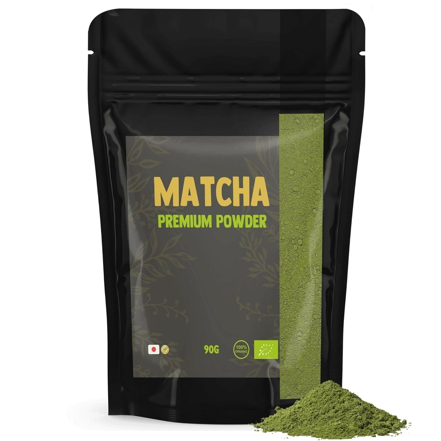 Cupplement Matcha 90 gram biologisch - Hoogste kwaliteit groene thee in poedervorm - Geen bamboe garde en draad - Culunair - Beginnersset - Latte - Garde - Japan - Poeder - Thee - Draad - Zak - Smoothie
