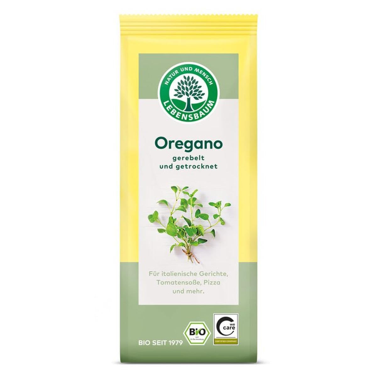 Lebensbaum Oregano, Bio-Gewürz für italienische Gerichte, würzig-herber Gesmack, gerebelt en getretten, 15 g