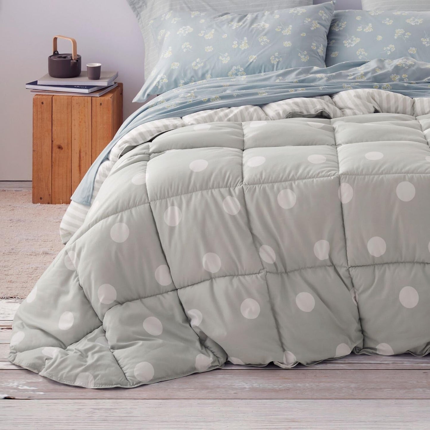 Dekbedovertrek, synthetisch, mintgroen, Ancho 150 tot 160 Cm Dekbedden en dekbedden Naty Shop