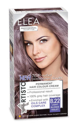 Color & Care permanente haarkleuring 120ml, professioneel resultaat, dekkend grijs haar, verrijkt met olieverzorgende complexen-Langdurige haarkleuring (10.1 Superlicht asblond) Haarverf Naty Shop 8.22 Licht paarsblond