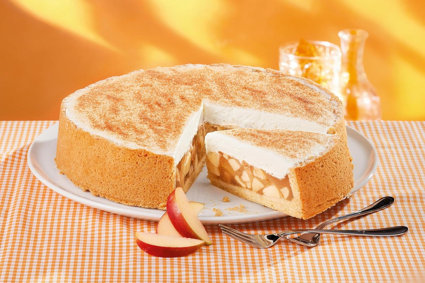 RUF Apfeltorte, Backmischung Für Eine Apfel-Torte Mit Sahne-Creme en Zimt-Zucker, Apfel-Zimt-Torte, Vegan Naty Shop