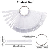 300 transparante nagelsticks, waaiervormige nagelontwerpen, kleurendisplaytips met 6 metalen ringen, kunstnagelplaat voor nagelsalon en gellakoefening voor beginners