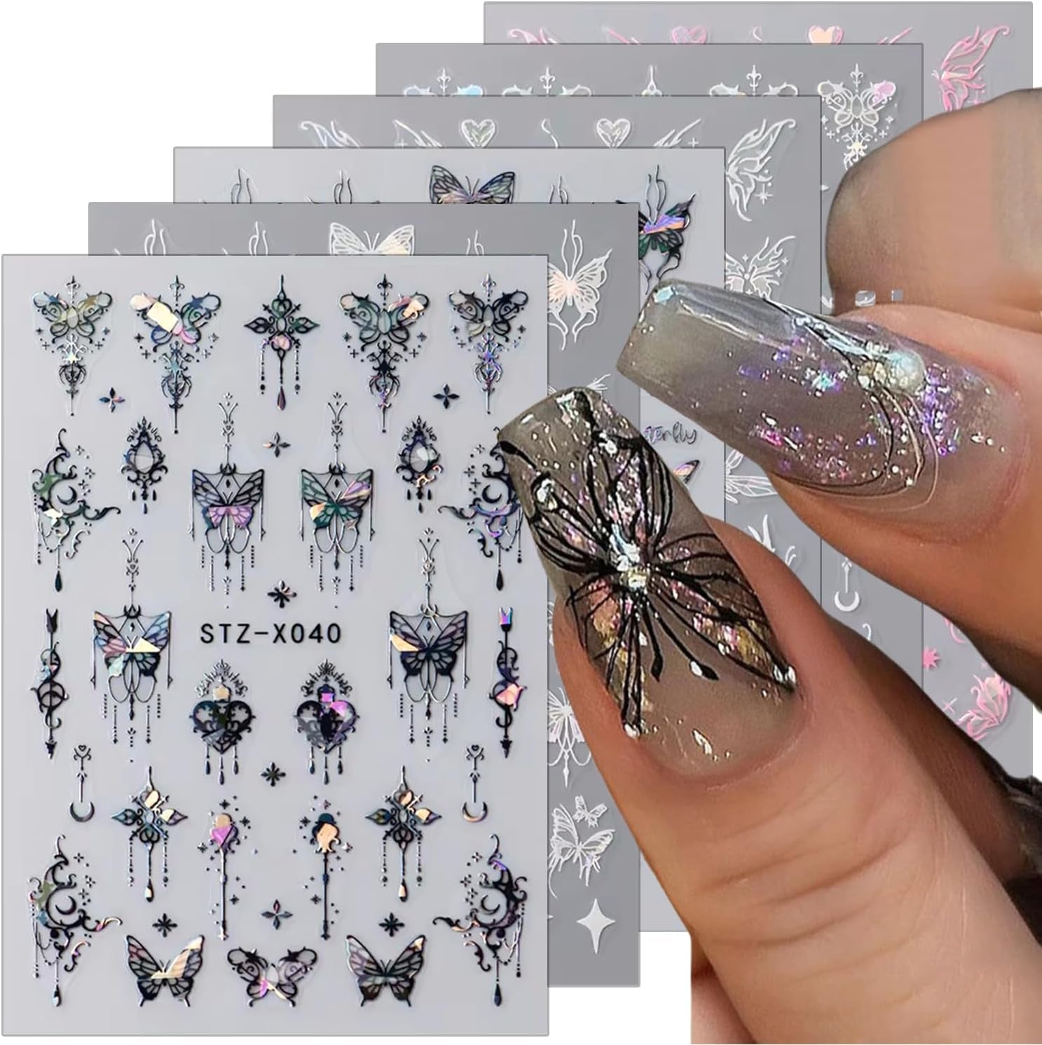 GZMAYUEN 12 kleuren Franse nagelstickers 3D Franse kleurverloop nagelstickers Zelfklevende nagelontwerp Nagelaccessoires