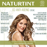Natuurlijke tint CC-crème. Geen uitspoelbaar haarmasker. Voor droog en beschadigd haar. Herstelt en hydrateert. 96% natuurlijke ingrediënten. 200ml Naty Shop haarmasker