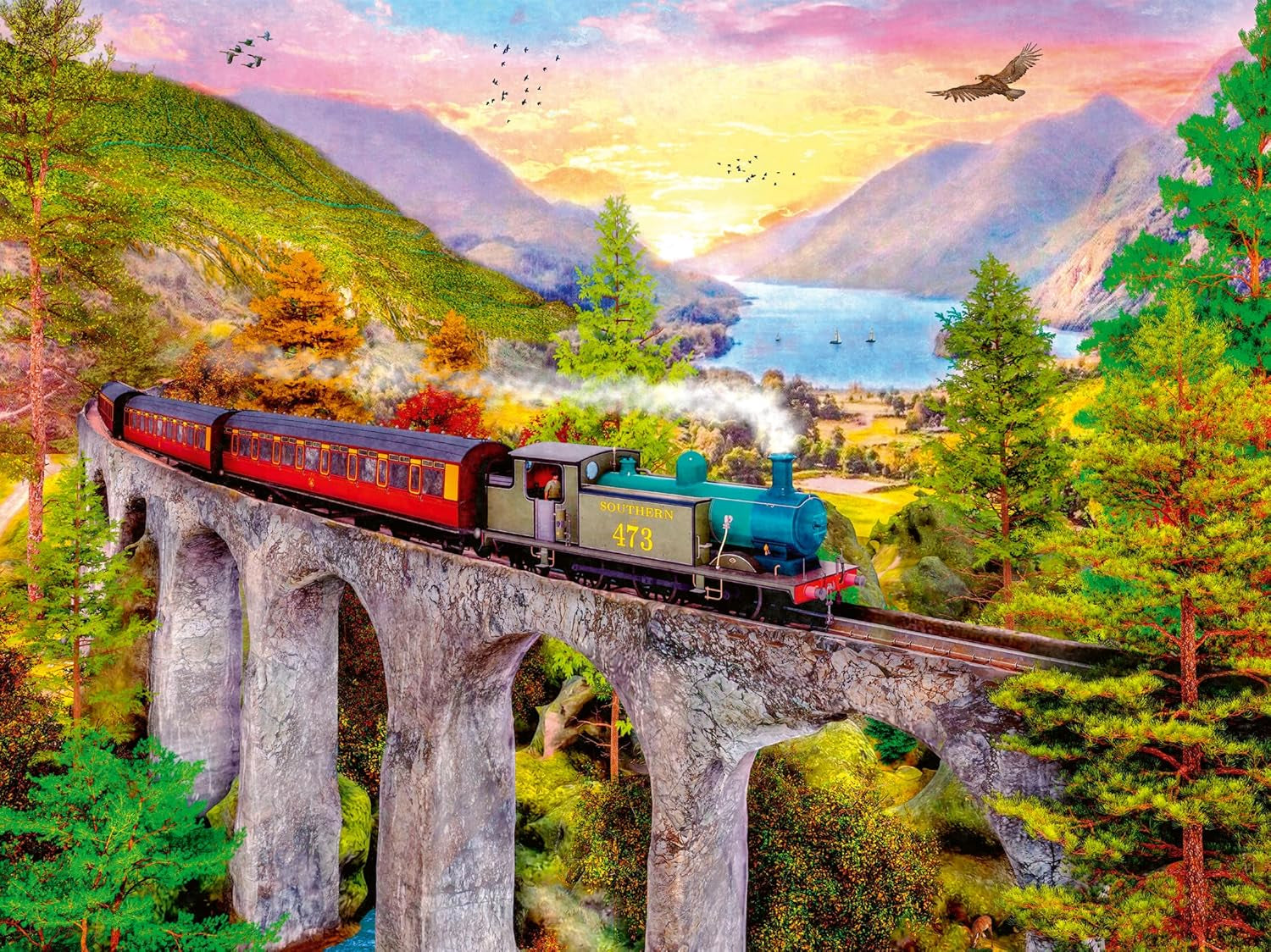 Ravensburger Puzzel 12000795 - Treinreis herfst - Legpuzzel van 1500 stukjes voor volwassenen en kinderen vanaf 14 jaar, Puzzel Naty Shop Standaard titel