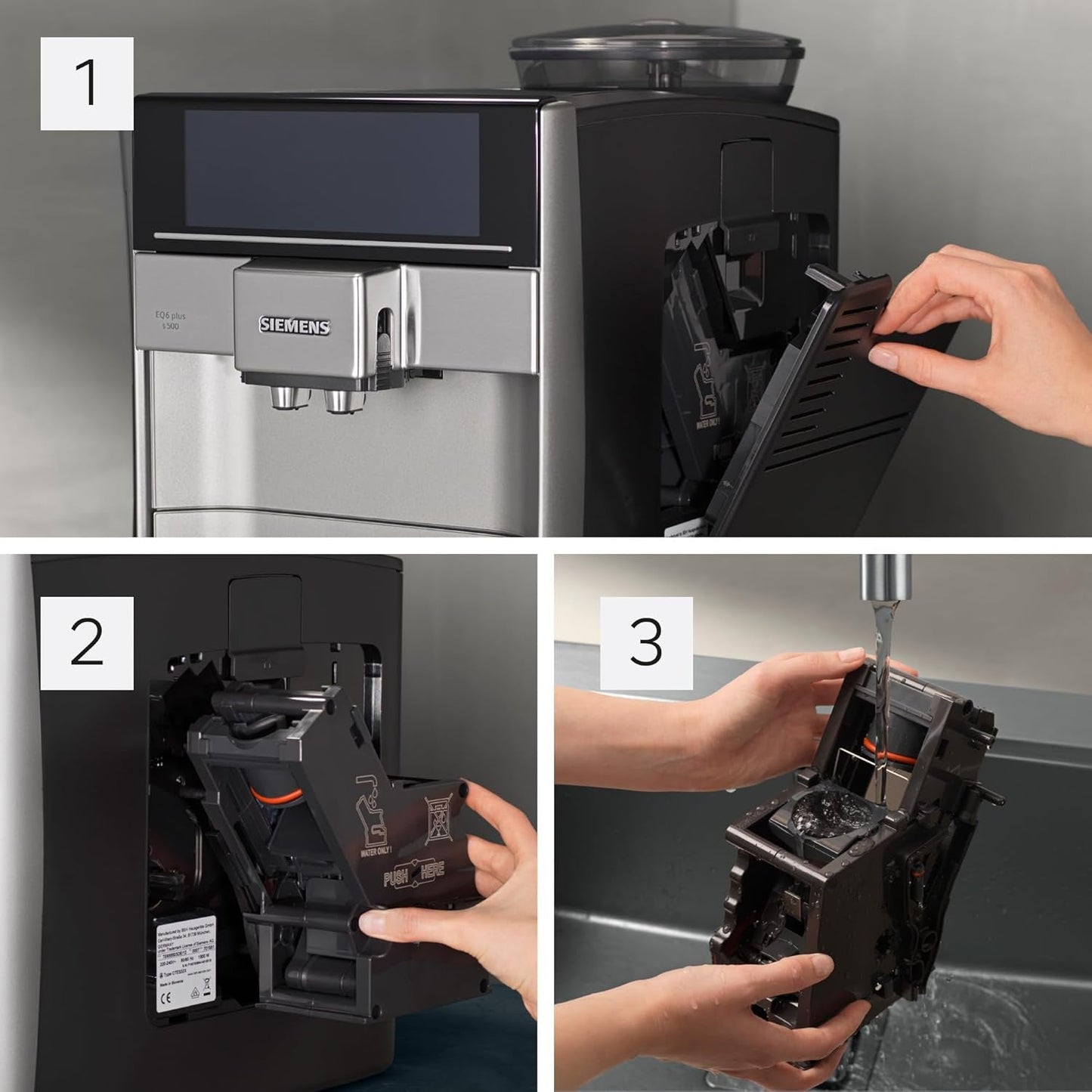 Siemens EQ.6 plus s300 automatische espressomachine TE653501DE, voor vele koffiespecialiteiten, melkopschuimer, keramische molen, dubbele koffiefunctie, antikalk, automatische stoomreiniging, 1500 W, zilver