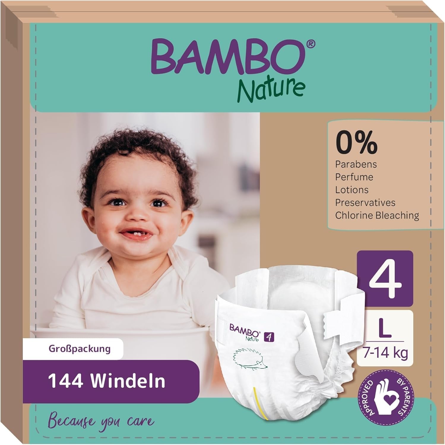 Bambo Nature Babyluiers, maat 1 (2-4 kg), maanddoos van 132 stuks | Premium luiers met verbeterde lekbescherming | Ultiem comfort en vrijheid voor pasgeborenen | Dermatologisch geteste luiers