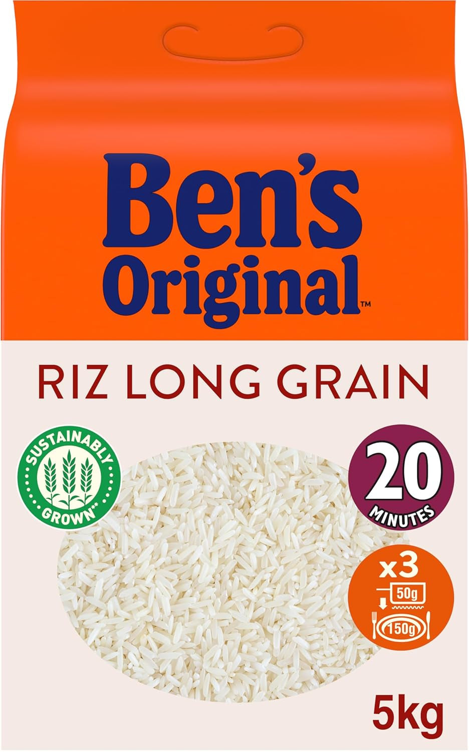 BEN'S ORIGINAL™ langkorrelige rijst, gekookt in zak, 9 x 500 g, 20 minuten