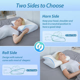 HOMCA Nekkussen Orthopedisch kussen 2 in 1 Memory Foam Kussen Neksteunkussen Ergonomisch hoofdkussen voor rug-, zij- en buikpijn 60 X 13/11 X 40 cm Naty Shop Cervicale orthopedische kussens