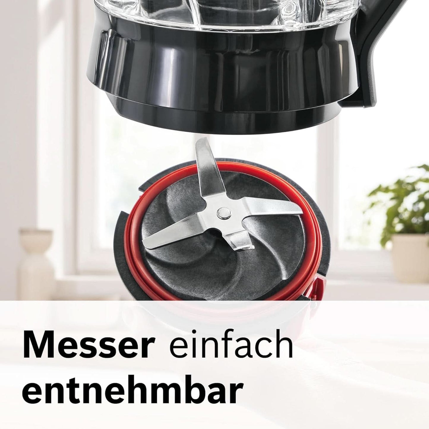 Bosch Standmixer Vitapower Serie 4 MMB6172SN, Verbesserte Versie, 10 Jahre Motorgarantie, Edelstahl-Klingen, 1,5L Glasbehälter, Spülmaschinenfeste Teile, 30.000 U/Min, 1200 W, Silver Kitchen Naty Shop