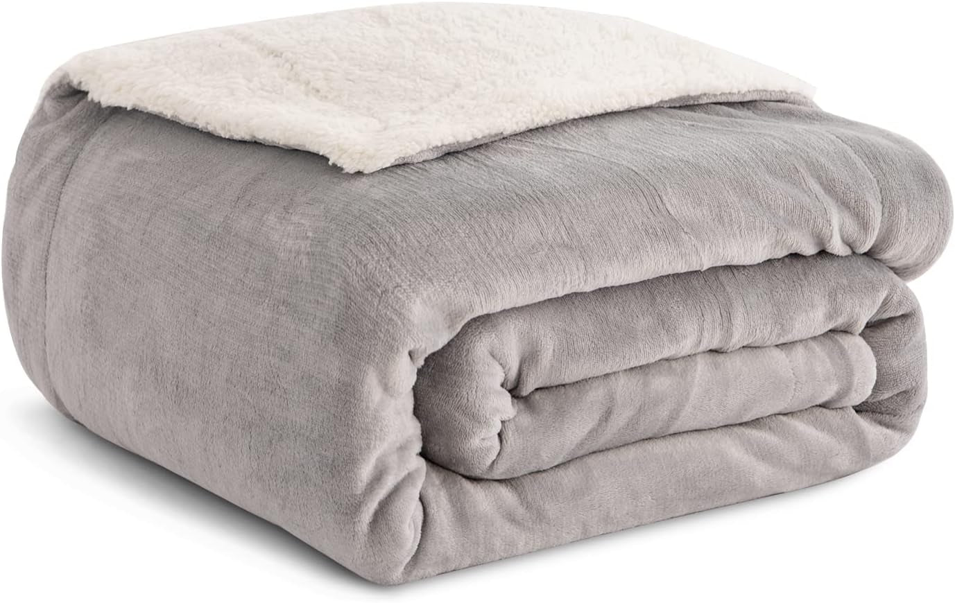 Kono Sherpa fleece deken, 150 x 200 cm, zacht, gezellig, pluizig, omkeerbaar, microvezel, vaste dekens voor bed, bank, bank (marineblauw, dubbel/dubbel) Bedden en dekens Besuche den KONO-Store Grey Twin/Double