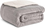 Kono Sherpa fleece deken, 150 x 200 cm, zacht, gezellig, pluizig, omkeerbaar, microvezel, vaste dekens voor bed, bank, bank (marineblauw, dubbel/dubbel) Bedden en dekens Besuche den KONO-Store Grey Twin/Double