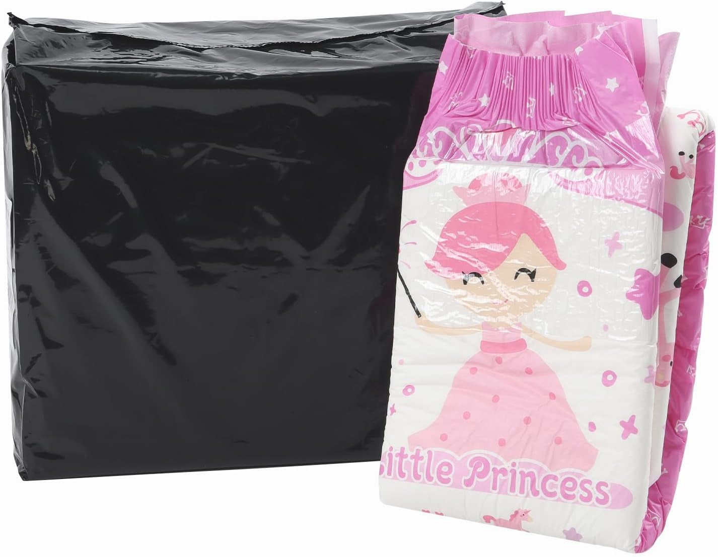 CutiePlusU luiers voor volwassenen, 10 stuks, wegwerpincontinentieslipjes met laken voor dames en heren, maximaal absorptievermogen 's nachts - kleine prinses (grote maat 94-119 cm)