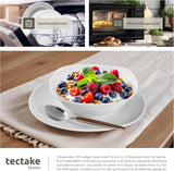 tectake® 12-persoons serviesset, 100-delige porseleinen serviesset, inclusief 12 borden, 12 dessertborden, 12 dinerborden, 12 kopjes, 12 ontbijtgranenschalen, slakom, melkkan, suikerpot