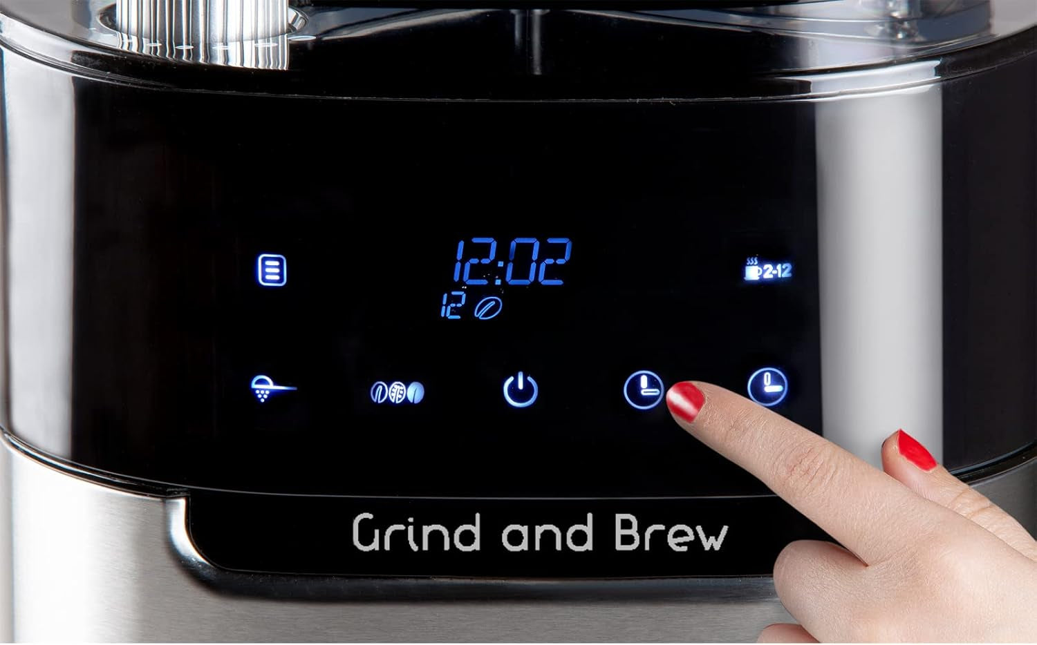DOMO DO721K Espressomachine "Grind and Brew" - Bean-to-Cup-functie - LCD-display - Voor gemalen koffie of hele bonen - 1,5 L