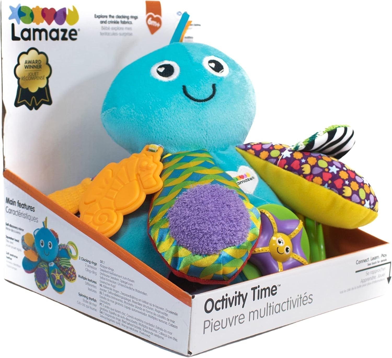 LAMAZE Octivity Time sensorisch speelgoed voor baby's, zacht babyspel en ontdekking, octopus peuter geschikt vanaf 6 maanden, jongens en meisjes vanaf 1 jaar babyspeelgoed Naty Shop