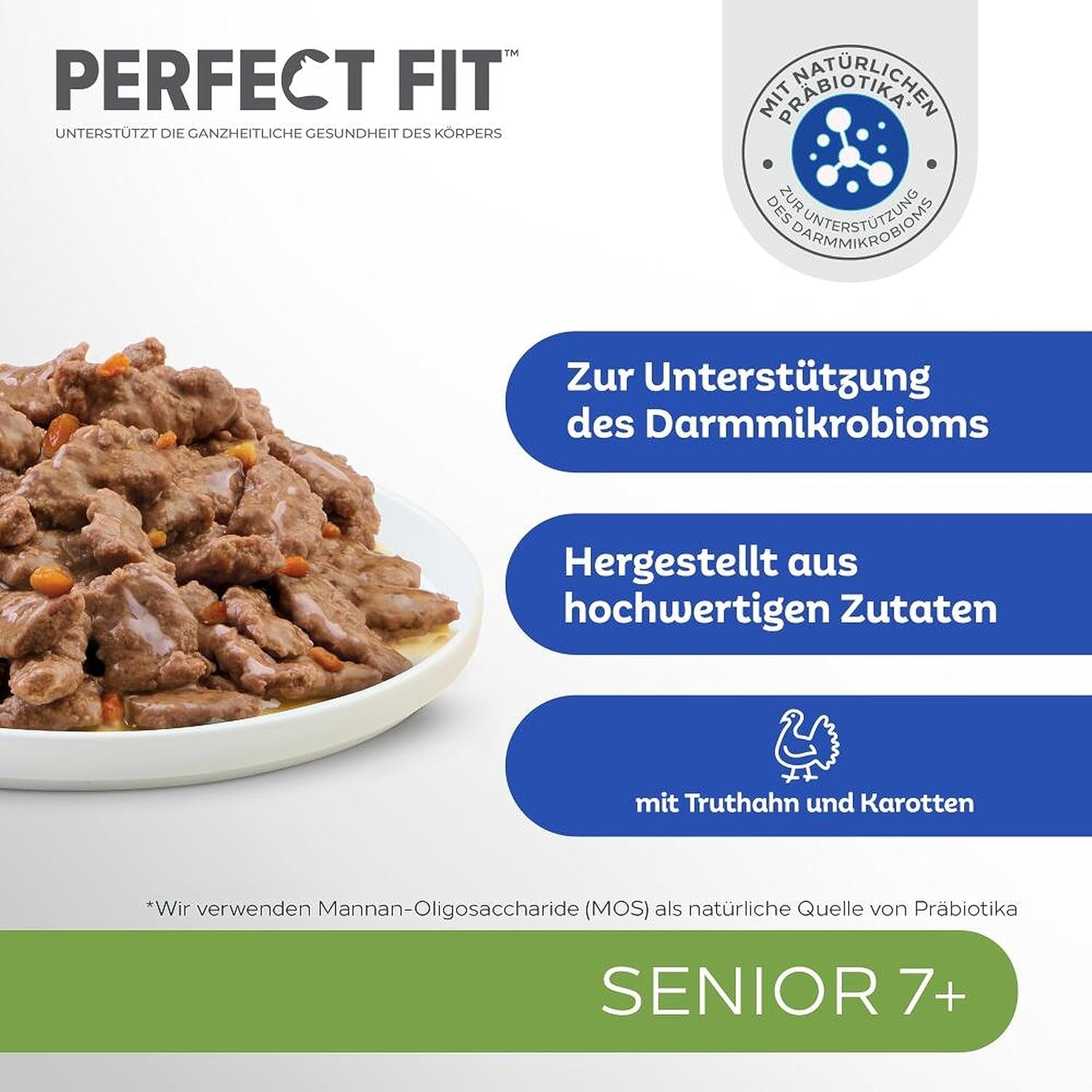 PERFECT FIT™ Portiezakjes voor senioren met kalkoen en wortels, 12 x 85 g