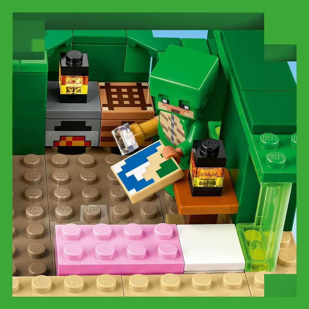 LEGO Minecraft The Turtle Beach House Speelgoedhuis met accessoires voor meisjes en jongens vanaf 8 jaar, set met dieren en personages uit de videogame, cadeau voor gamers 21254 Bouwsets Besuche den LEGO-Store