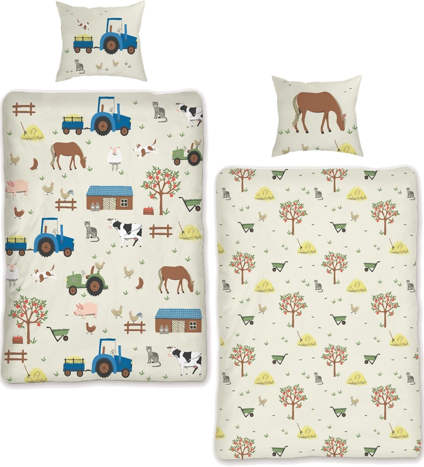 Skybrands Kinder Bettwäsche Tiere 135X200 Bauernhof Kinderbettwäsche Bagger Traktor Baumwolle Kinderbettwäsche 2Tgl. Für Jungen Und Mädchen Naty Shop Standaardtitel