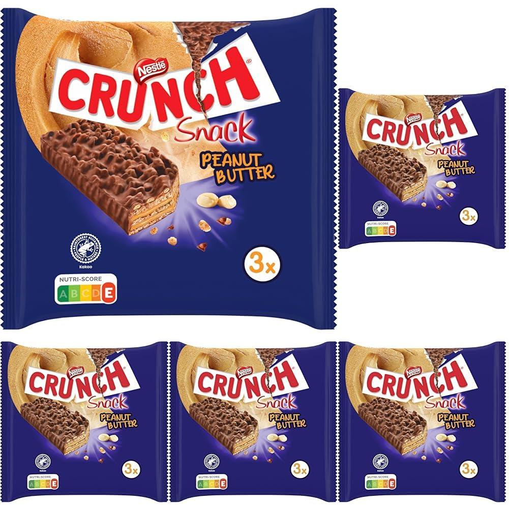 Nestlé Pindakaasrepen Krokante Pindakaas Granen Chocoladereep 5 Stuks (elk 3 x 31 g)