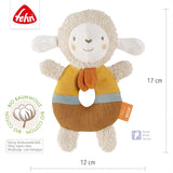 Fehn babygrijpring schapenspeelgoed fehnNATUR - knuffel van biologisch katoen - babyspeelgoed met bel en speels leerspeeltje - gripspeelgoed voor baby's en peuters vanaf 0+ maanden Babyspeelgoed Naty Shop