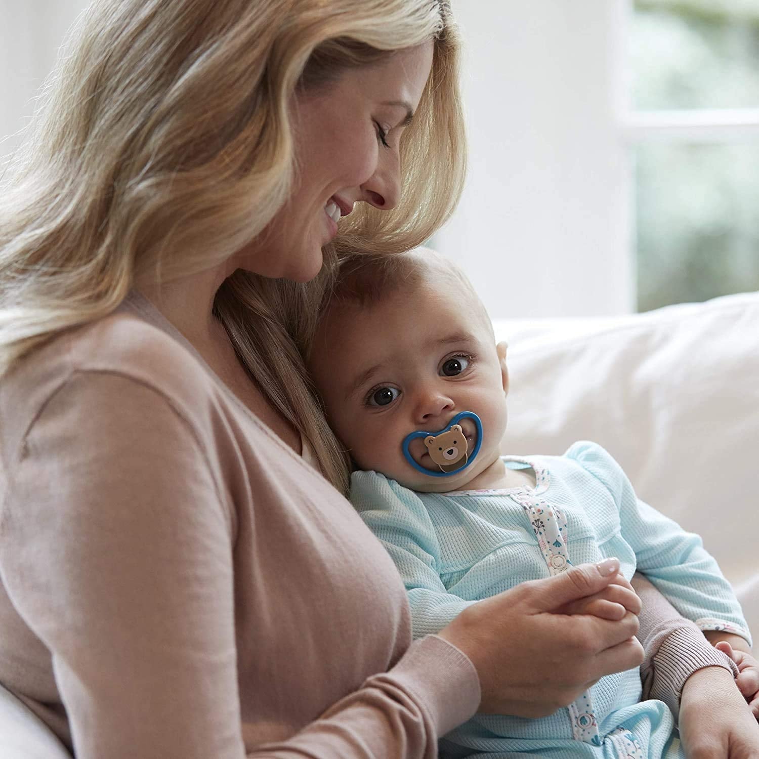 NUK Space Babyfopspeen 6-18 maanden, extra grote openingen voor gevoelige huid, BPA-vrije siliconen, zebrapatroon, 2 stuks