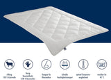 Irisette Merino All Season Quilt - Gemaakt in Duitsland - Nieuwe overgangsquilt van zuivere wol, 135 x 200 cm, wit, Oeko-Tex gecertificeerde quilts en quilts Naty Shop