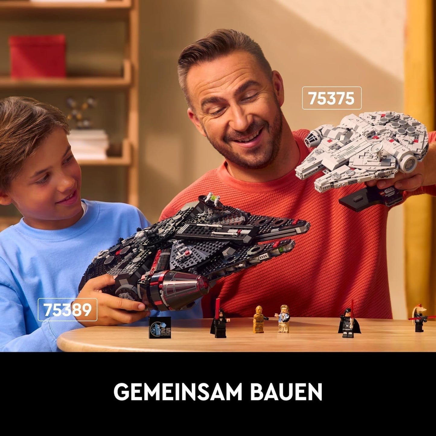 LEGO Star Wars Millennium Falcon 25-jarig jubileumset voor volwassenen Bouwbaar schip A New Hope Verzamelbaar ruimteschip Modelset Cadeaus voor mannen Vrouwen 75375 Bouwsets Bekijk de LEGO-Store