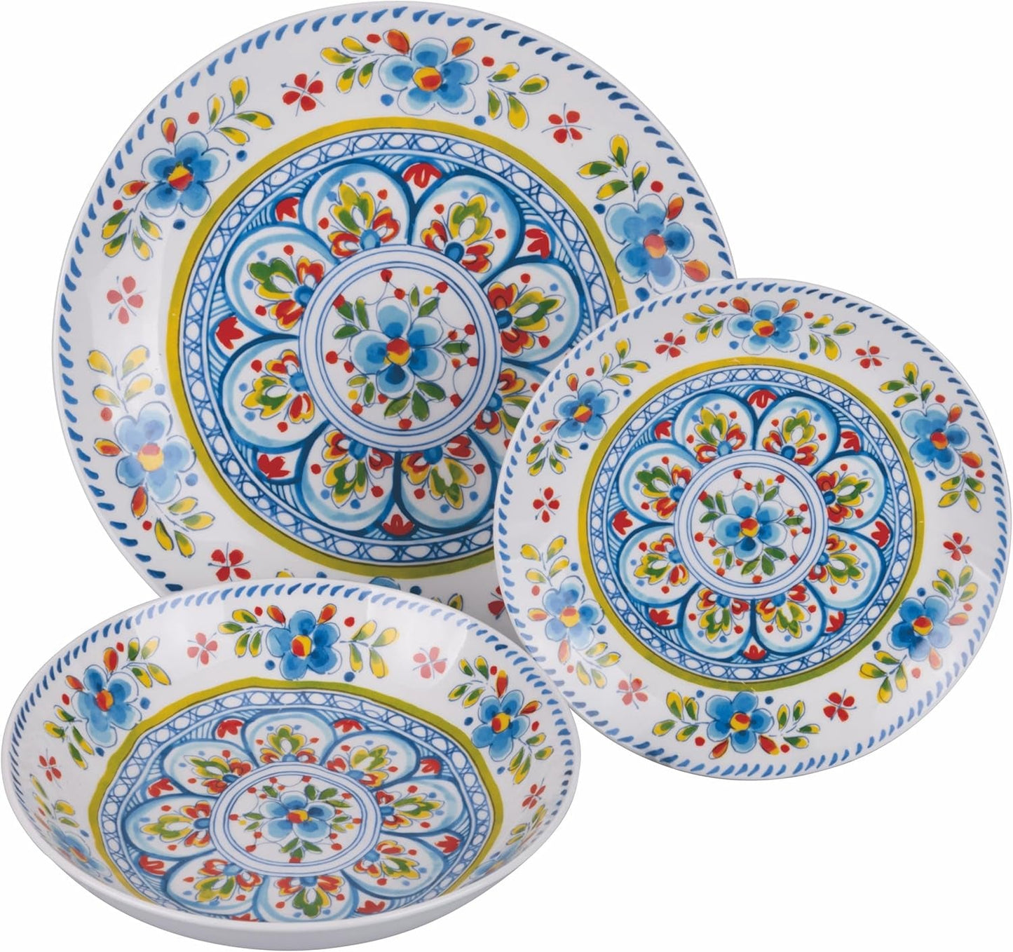 18-delig porseleinen servies, 6 verschillende bordensets, Andalusië