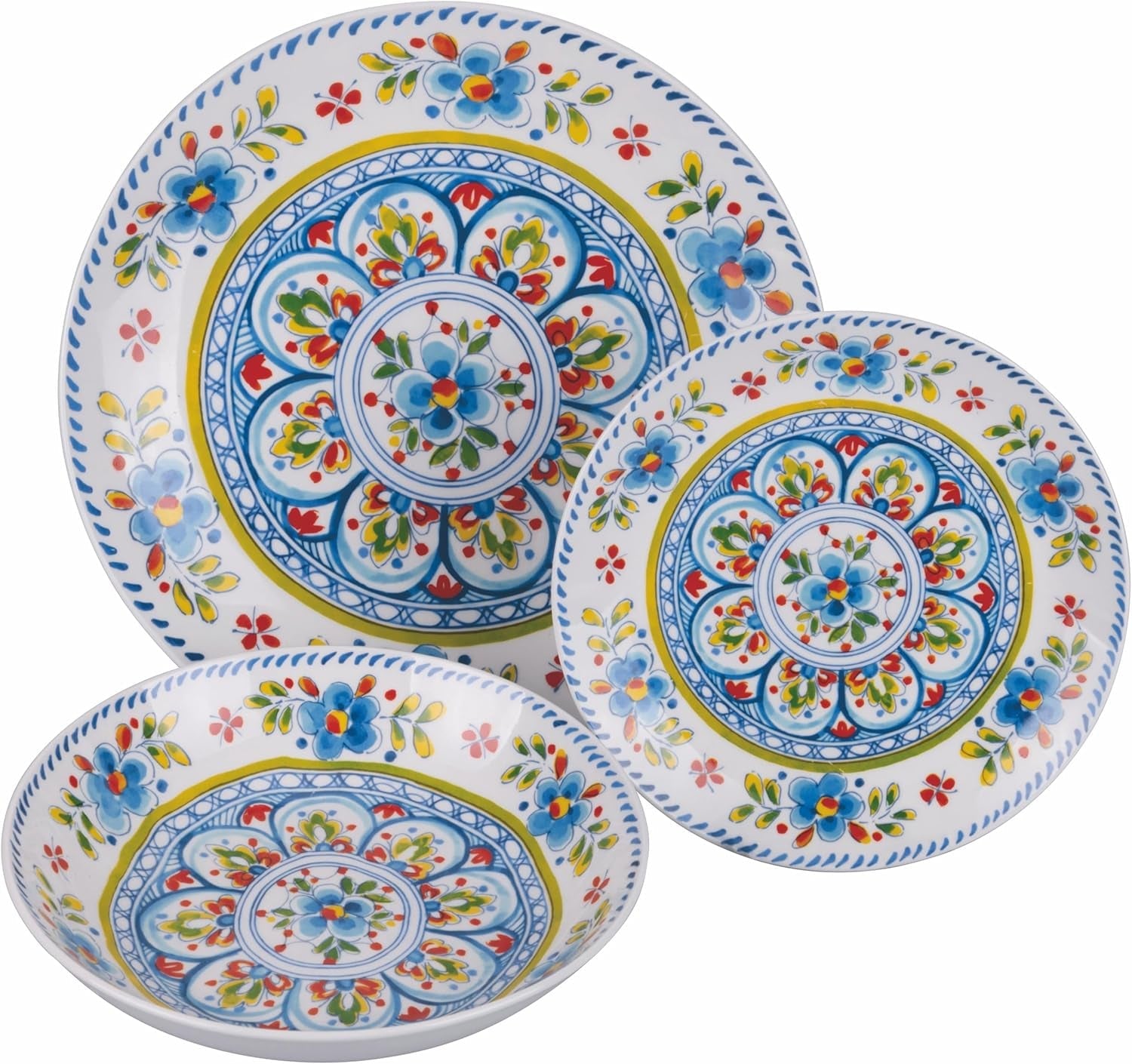 18-delig porseleinen servies, 6 verschillende bordensets, Andalusië