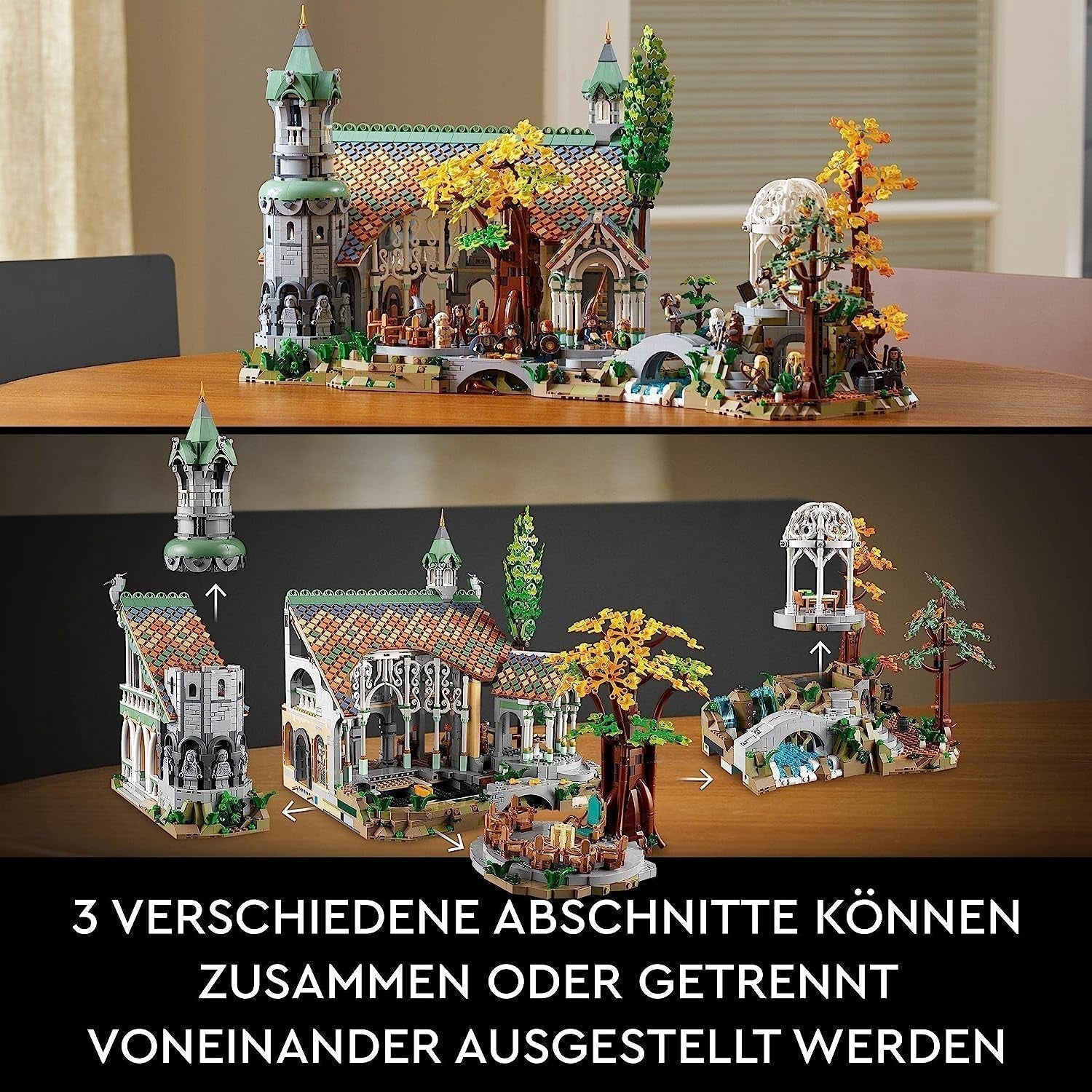 LEGO Icons The Lord Of The Rings: Rivendell - Verzamel- en displayset voor volwassenen met 15 unieke minifiguren waaronder Gandalf, Legolas, Aragorn en Frodo, exclusief op Amazon - 10316 Bouwsets Besuche in LEGO-Store