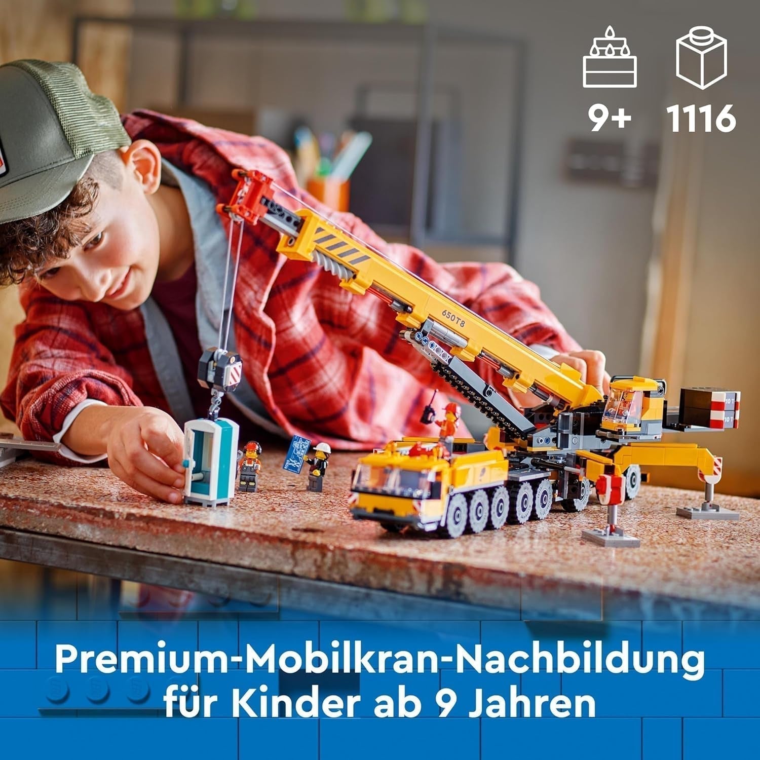 LEGO City Mobiele bouwkraan Bouwspeelgoed voor jongens en meisjes Creatief kindercadeau Lange uitschuifbare arm 4 bouwvakker minifiguren voor rollenspel 60409 Bouwsets Besuche in LEGO-Store