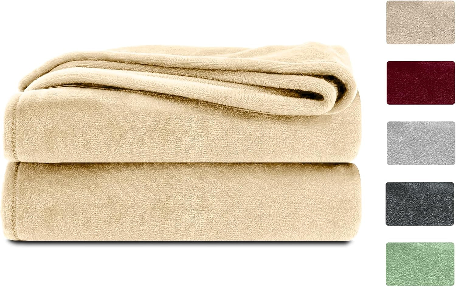 Komfortec donzige deken, comfortabele deken, fleecedeken, Oeko-Tex gecertificeerd, superzacht, 150X200 Cm, 260 G/M², beige Bedden en Dekens Besuche den Komfortec-Store Zandbeige 220 X 240 Cm