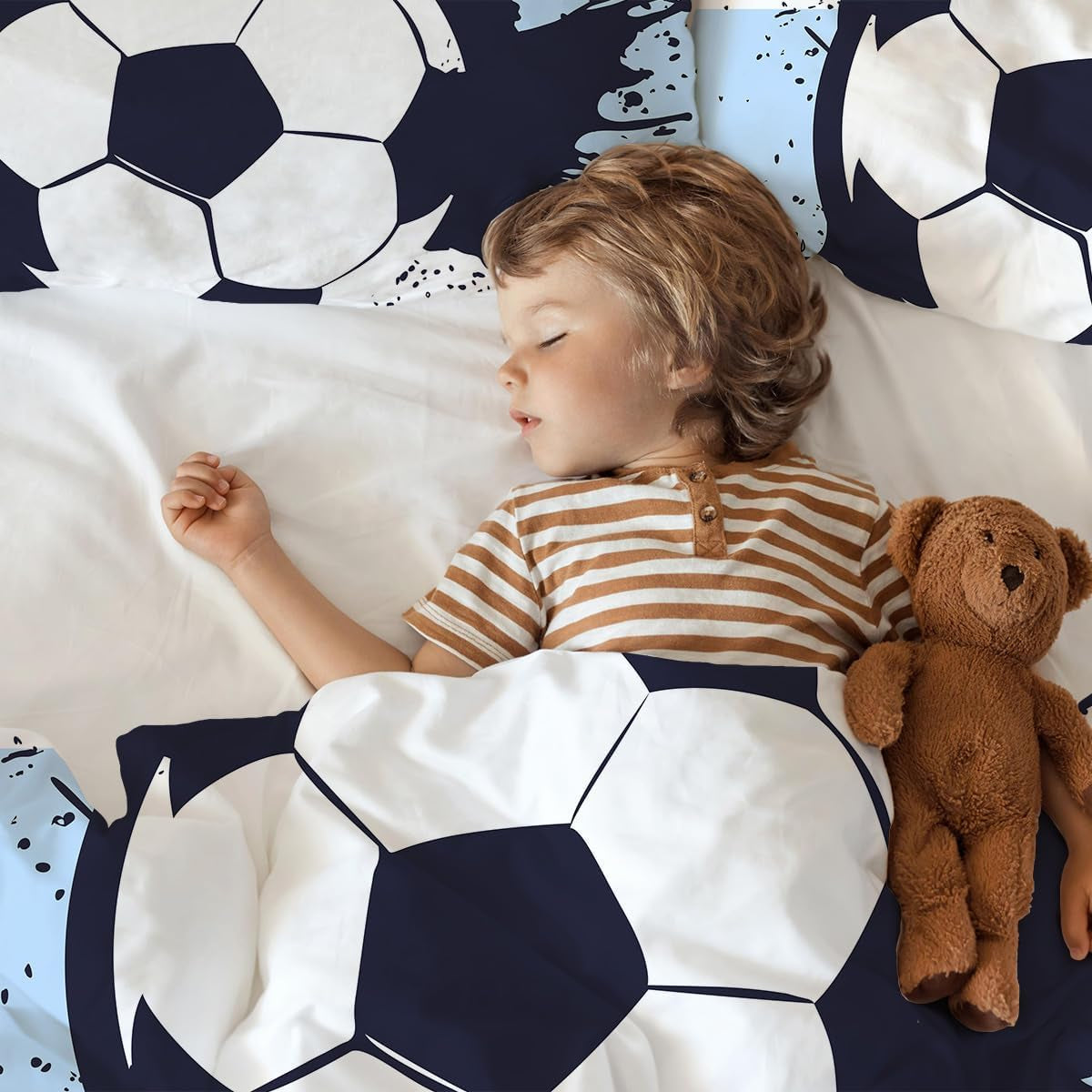 Beddengoed voor jongens, voetbal, microvezel polyester Beddengoed - kinderen Naty Shop