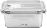 Lurch 240895 Lunchbox Hoge kwaliteit roestvrijstalen veiligheids-/opbergdoos met BPA-vrij plastic deksel 2000 ml Doorzichtige voedselbewaardozen Naty Shop 500 ml