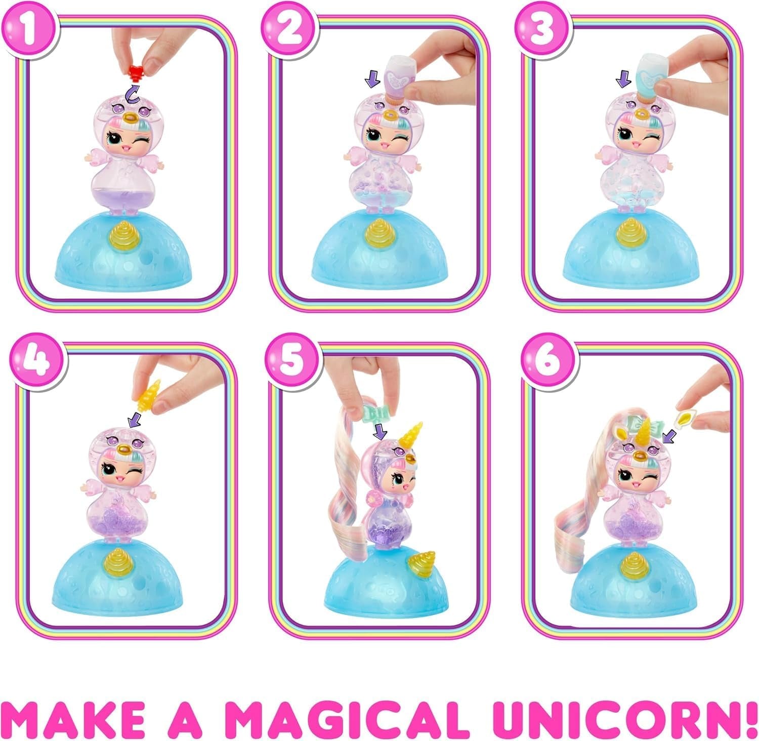 LOL Verrassing! Unicorns Tots - Inclusief 1 pop met doorzichtig lichaam en lavalampeffect, gepantserde verpakking, 8 verzamelpoppen met 2 kleurrijke mixen, voor kinderen vanaf 4 jaar