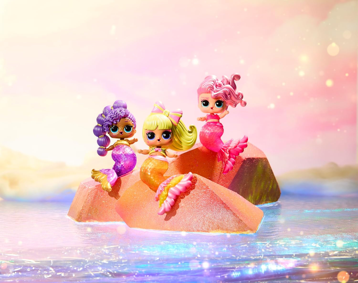 LOL Verrassing! Mermaids Makeover Magic Tots - Echte lipgloss voor jou en je pop om zelf te maken, te mixen en make-up te maken, Leuk waterspel, 6 poppen om te verzamelen - Vanaf 4 jaar