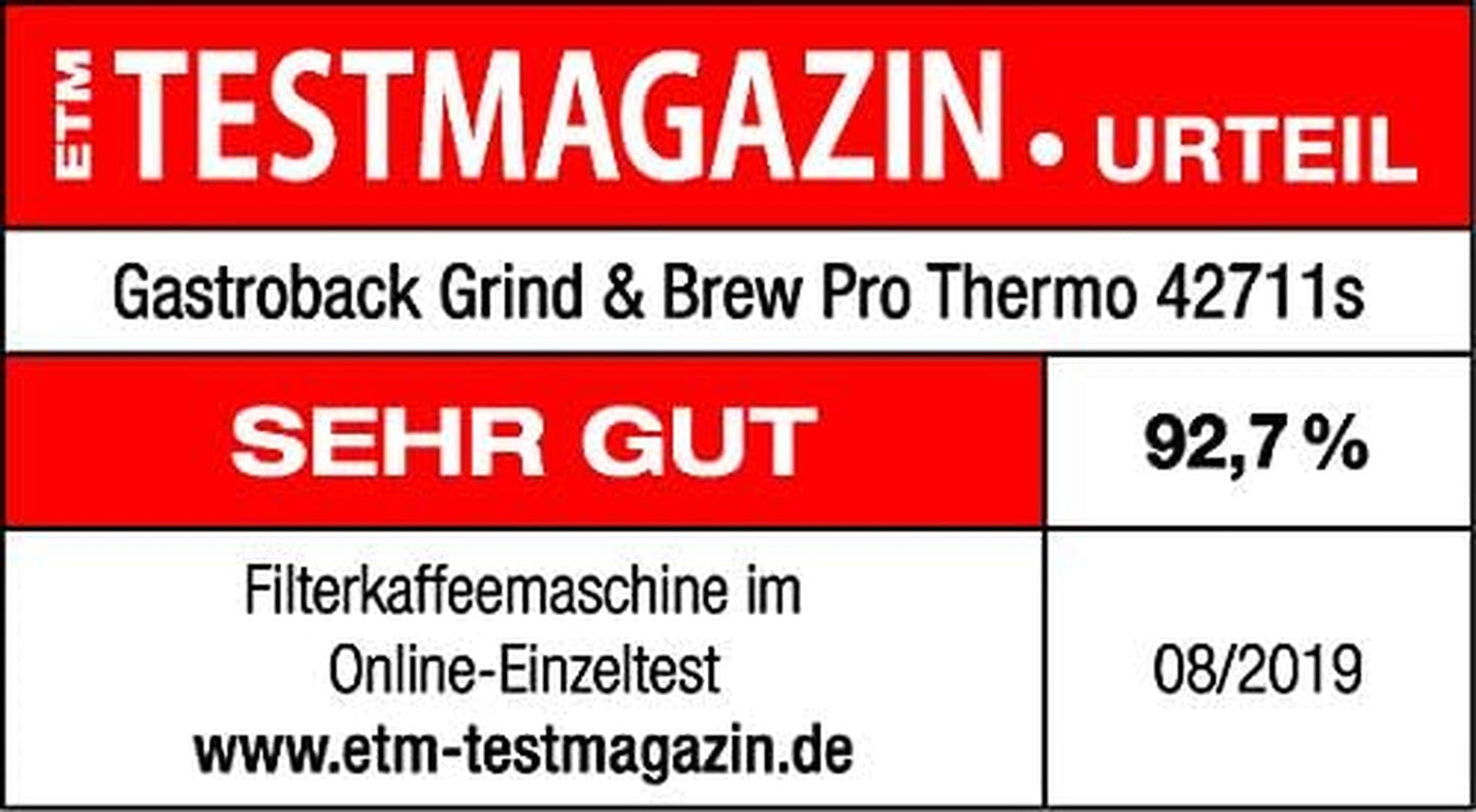 GASTROBACK Grind & Brew Pro thermische espressomachine, zilver, zwart