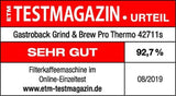 GASTROBACK Grind & Brew Pro thermische espressomachine, zilver, zwart