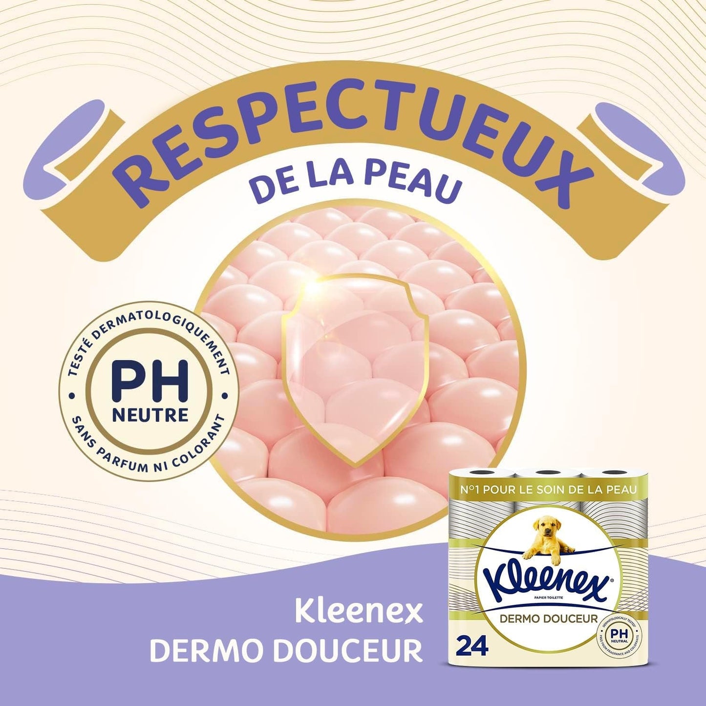 KLEENEX Dermo Douceur 4230420 Toiletpapier, 24 rollen (4 X 6 rollen) wit, 24 Unité (veel van 6)