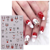 JMEOWIO Nagelsticker Glitzer Weihnachten 10 Blatt Nail Art Sticker Selbstklebend Nagelaufkleber Schneeflocken Winter Decoratie Nageldesign Zubehör