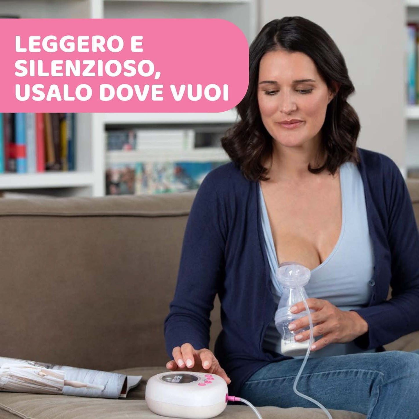 Chicco elektrische borstkolf met stimulatie- en extractiefasen, 10 intensiteitsniveaus, comfortabel en snel, ergonomische vorm, met schuine speen en strakke dop, wit, 150 ml Accessoires Voeding en borstvoeding Bebe Naty Shop