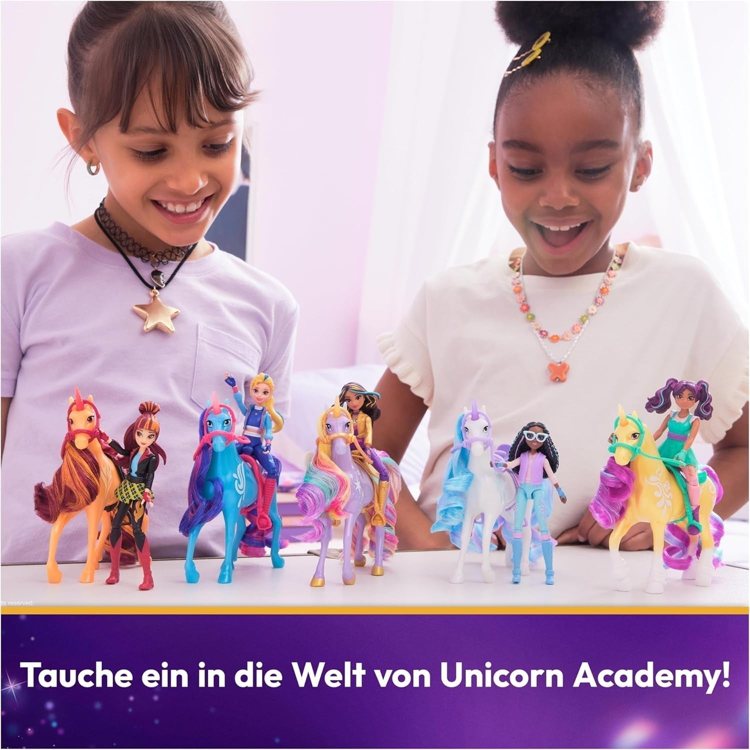 Unicorn Academy AVA en Unicorn Leaf Set - Originele figuren van ca. 12 cm groot uit de populaire Netflix-serie Met twee accessoires en haarborstels Voor fantasierijk rollenspel, voor kinderen vanaf 4 jaar Actiefiguren Naty Shop