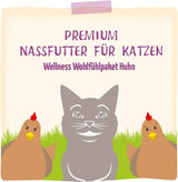MjAMjAM - Premium natvoer voor katten - Kip Wellnesspakket 12 stuks (12 x 125 g) Graanvrij met extra vlees