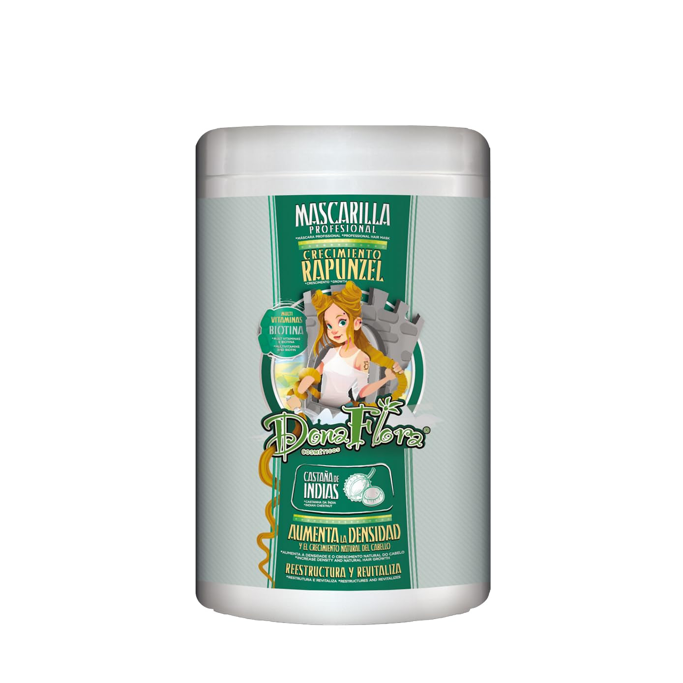 Rapunzel Growth Mask 1000ml - Stimuleert de haargroei vanuit de haarzakjes - Versterkende verzorging voor langer en dikker haar - Sulfaat- en parabenenvrij Naty Shop Haarmasker Standaard titel