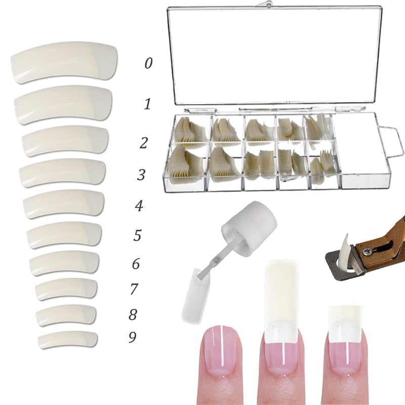 Sun Garden Nails monofasische transparante gel 30ml + doos met 100 tips + lijm voor tips 7ml