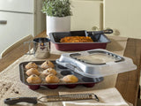 Sweet Cherry bakplaat, voor 12 muffins, met deksel, kunststof staal, kersenrood Bakplaten en mallen Naty Shop