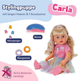 BABY born Carla - pop 43 cm - hoge kwaliteit blond haar met lokken - geen batterijen nodig - geschikt voor kinderen vanaf 4 jaar - inclusief 7 accessoires, roze